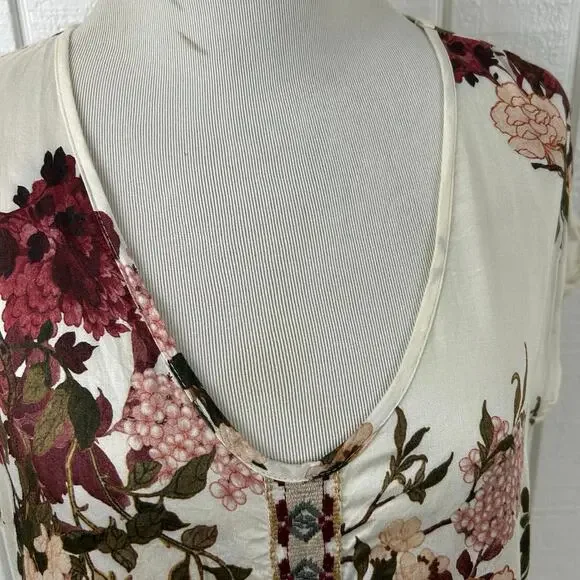 Johnny Was Embroidered Boho Tunic Dress Floral Relaxed Fit Medium